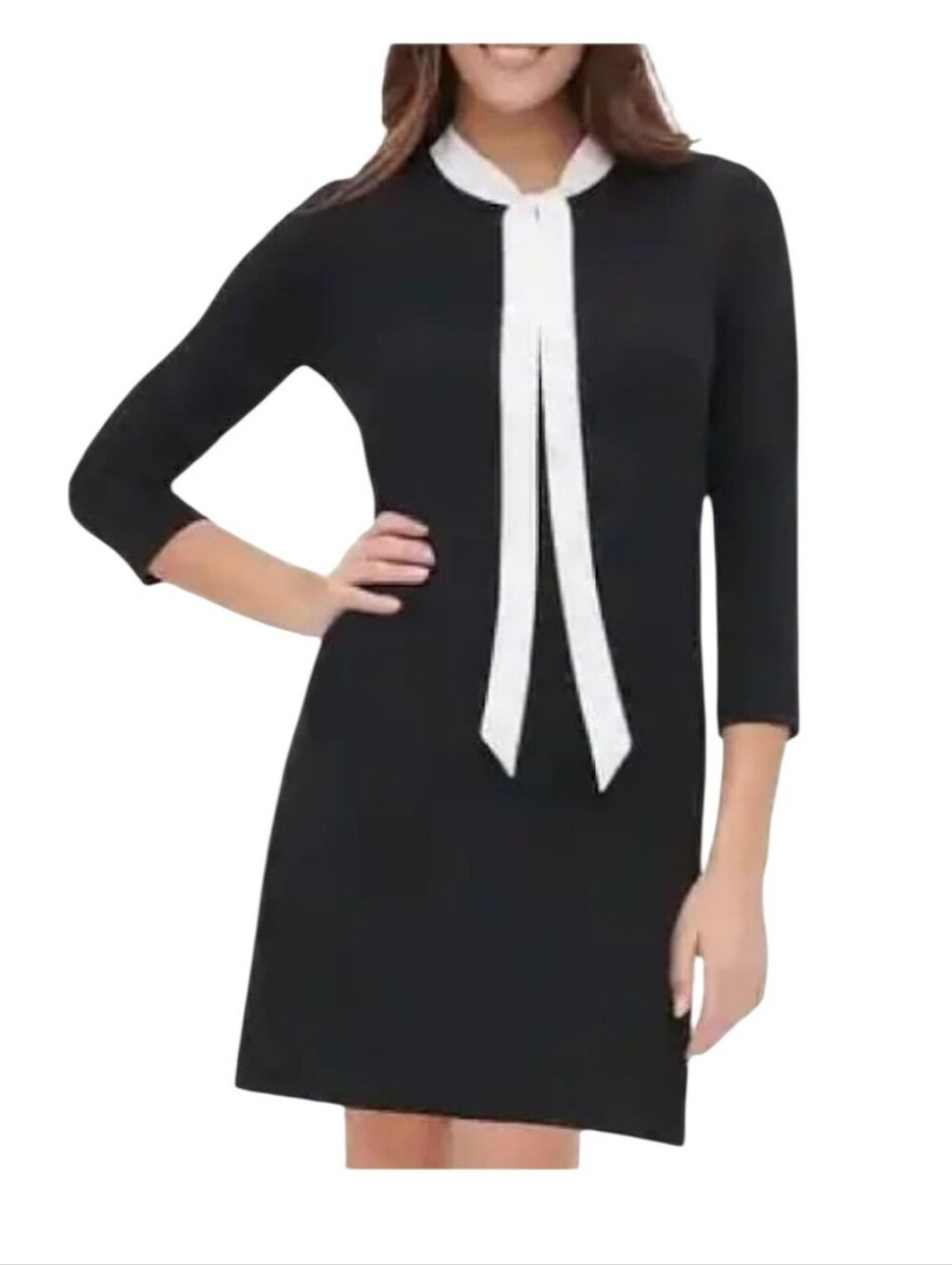 Tommy Hilfiger Wednesday Neck Tie  Bow Collar Dress Size 14
